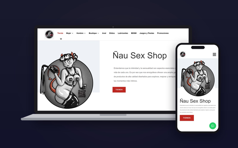Tienda online de Ñau Shop CR en laptop y celular